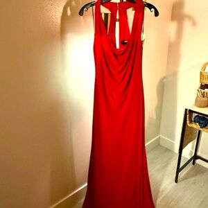 ABS Backless prom dress formal slinky sleeveless floor length fancy gown SM